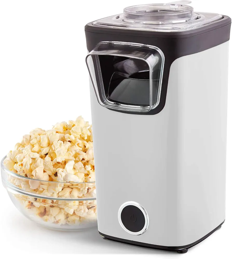 DASH Turbo POP Popcorn Maker with Measuring Cup to Portion Popping Corn Kernels + Melt Butter, 8 Cup Popcorn Machine - White