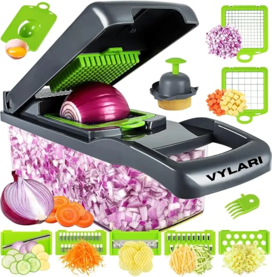 Vegetables Chopper, Versatile Vegetable Chopper, Efficient Slap Food Chopper with Container, Durable Vegetable Grater and Fry Cutter Potatoes