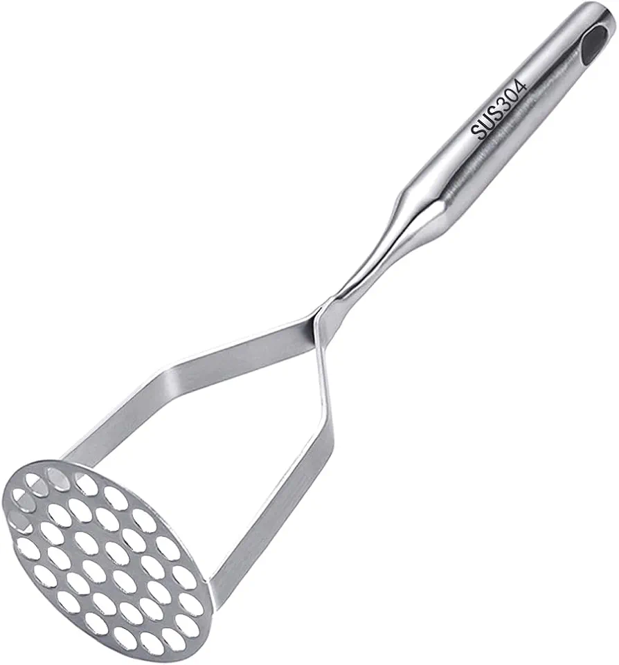 Potato Masher,Stainless Steel Heavy Duty Professional Integrated Mashed Potatoe Masher, 12 inch Food Masher for Avocado, Potatoes, Beans, Meat, Dishwasher Safe