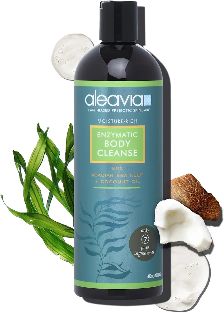 Aleavia Body Cleanse – Organic & All-Natural Prebiotic Body Wash – Fragrance-free and Sulfate-Free Enzymatic Body Cleanser – 16 Oz.