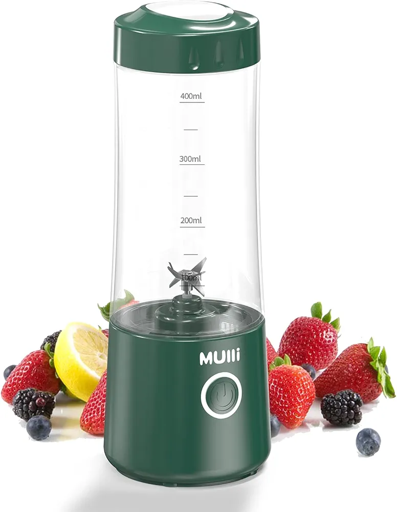 Mulli Portable Blender,USB Rechargeable Personal Mixer for Smoothie and Shakes, Mini Blender with Six Blades for Baby Food,Travel,Gym and More