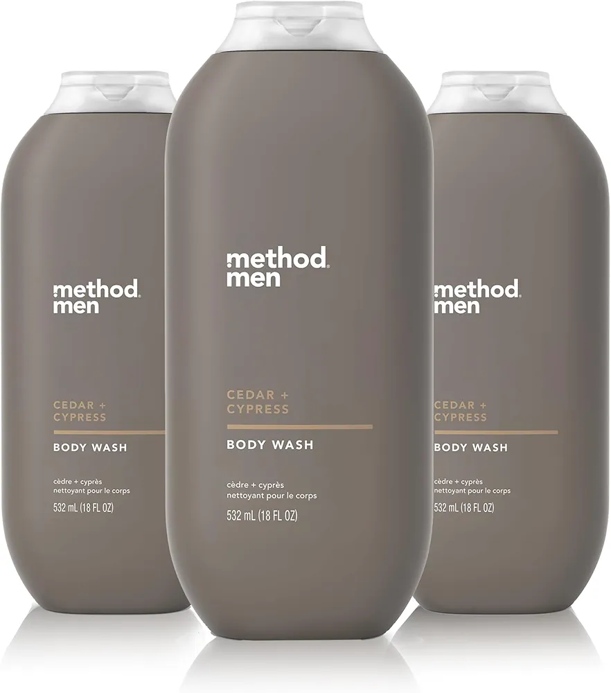 Method Men Body Wash, Cedar + Cypress, Paraben and Phthalate Free, 18 FL Oz (Pack of 3)