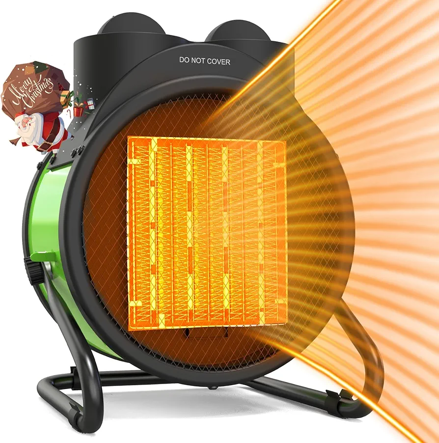 Outdoor Heater - 1500W PTC Electric Garage Heater with Overheat Protection, 2S Fast Heating Ceramic Heater, 3 Modes Portable Outdoor Heaters for Patio, Garage, Greenhouse and Indoor Use