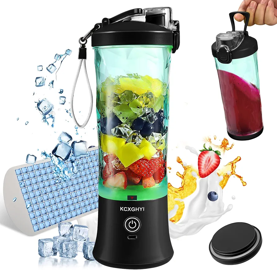 Portable Blender, Personal Size Blender for Smoothies, Freshly Squeezed Juices, Milkshakes and Baby food, Mini Blender 20 oz BPA Free, Suitable for Outdoor Sports, Family, Travel. (Black)