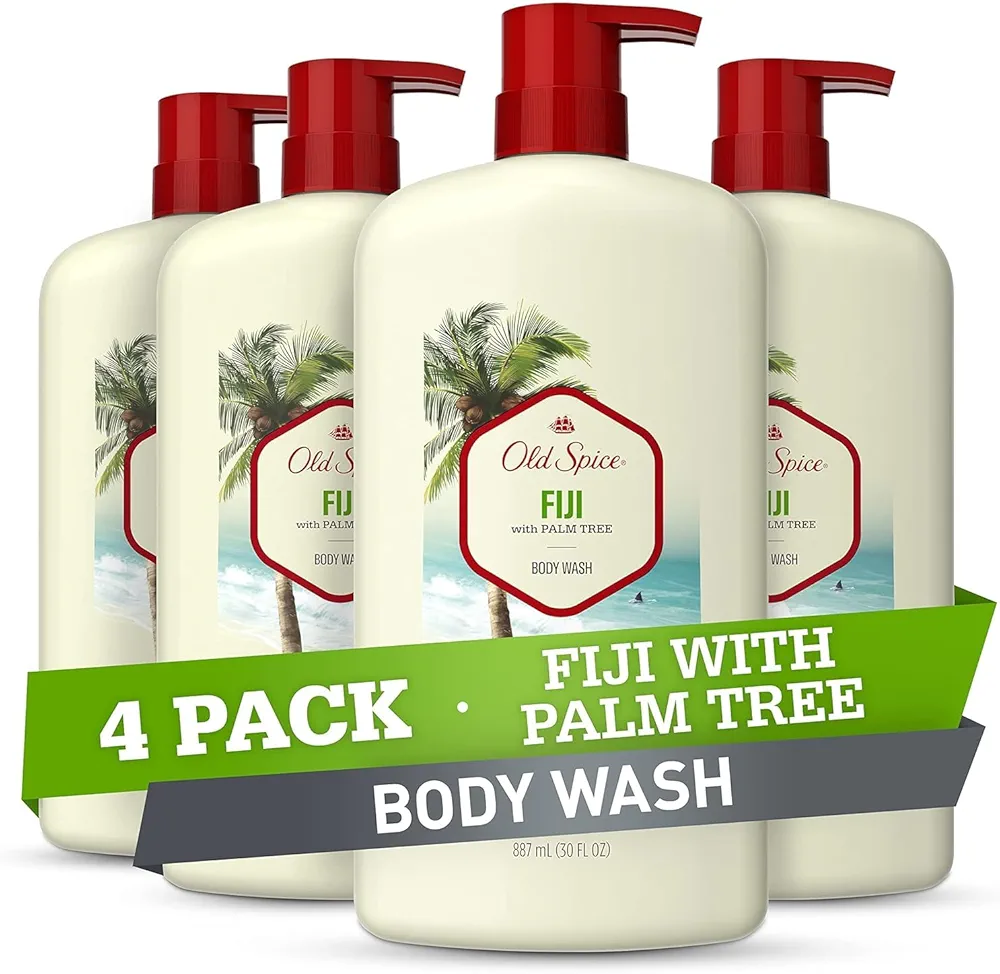 Old Spice Fresher Body Wash for Men, Fiji with Palm Tree Scent, 30 fl oz (Pack of 4)