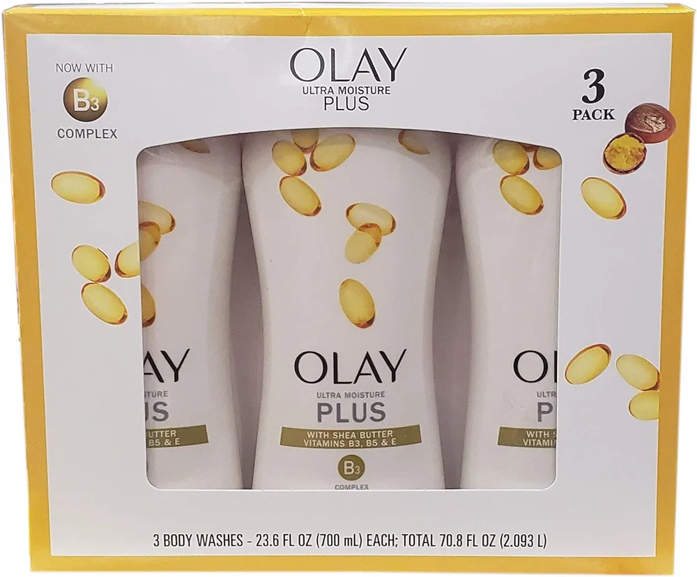 Olay Olay Ultra Moisture Plus Body Wash (Netcount 3 X 23.6 Fl Ounce Net Wt 70.8 Fl Ounce ),