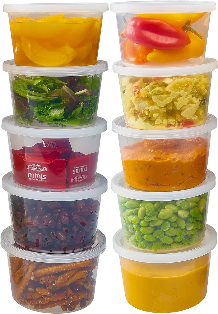 DuraHome - Deli Containers with Lids Leakproof - 40 Pack BPA-Free Plastic Microwaveable Clear Food Storage Container Premium Heavy-Duty Quality, Freezer & Dishwasher Safe (16 oz.)