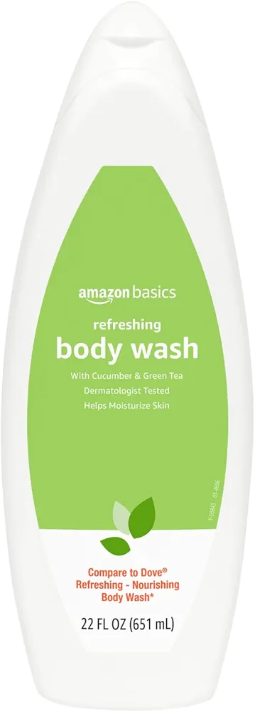 Amazon Basics Body Wash for Refreshing Skin, Cucumber, 22 fl oz (Pack of 1)