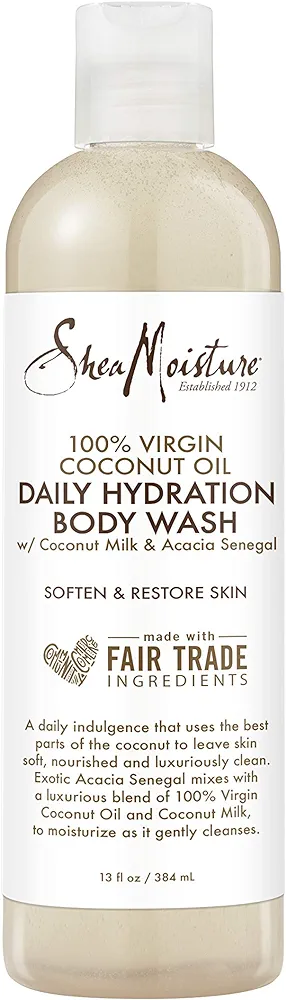 SheaMoisture 100% virgin coconut oil daily hydration bubble bath & body wash, 13 Fluid Ounce