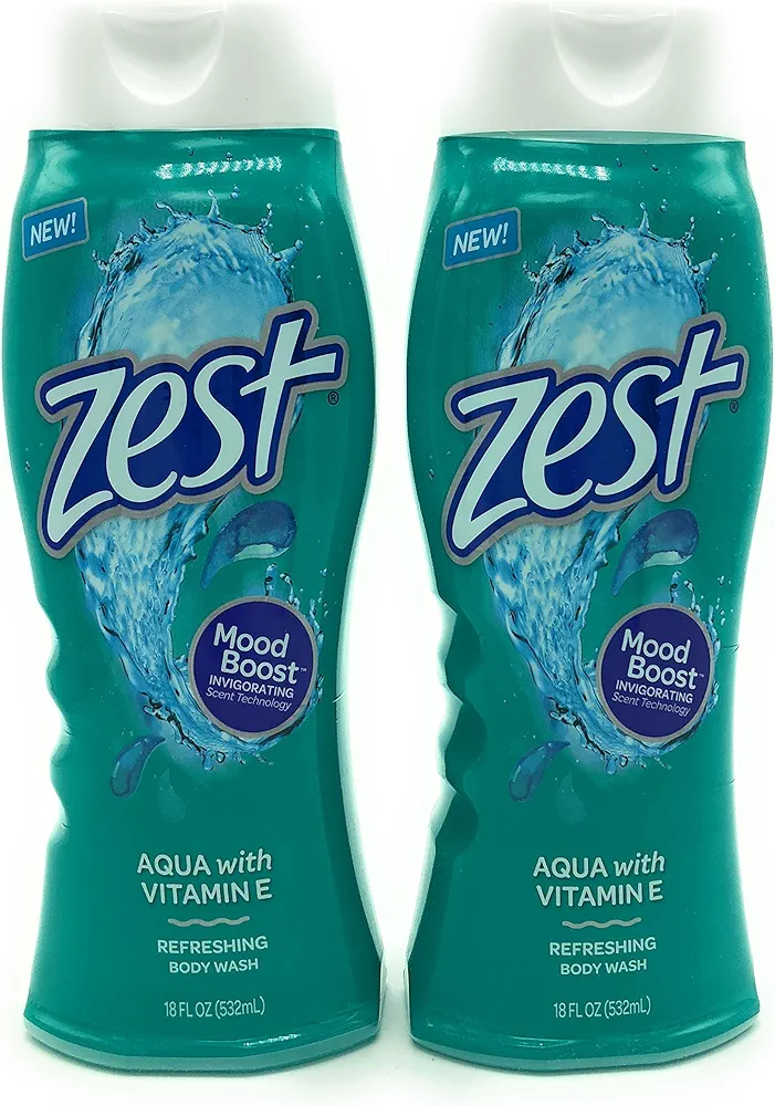 Zest Body Wash, Aqua, 18 Ounce, 2 Pack