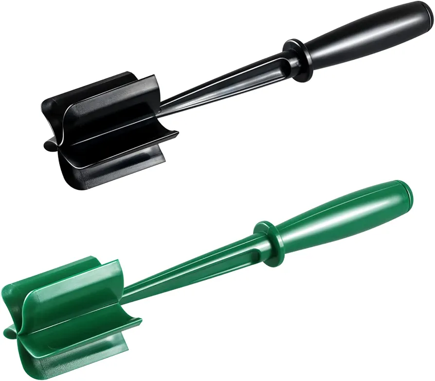 2 Pack Multifunctional Meat Masher ，Hamburger Chopper, Potato Masher,Ground Beef, Kitchen Tool (Black&Green)