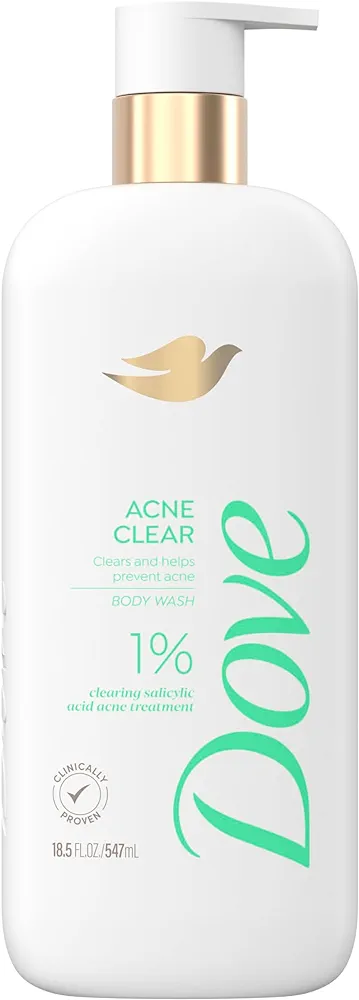 Dove Body Wash Acne Clear Clears & helps prevent acne 1% clearing salicylic acid acne treatment 18.5 oz