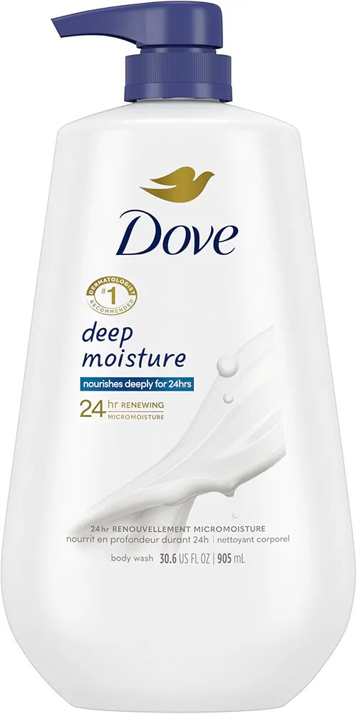 Dove Body Wash with Pump Deep Moisture For Dry Skin Moisturizing Skin Cleanser with 24hr Renewing MicroMoisture Nourishes The Driest Skin 30.6 oz