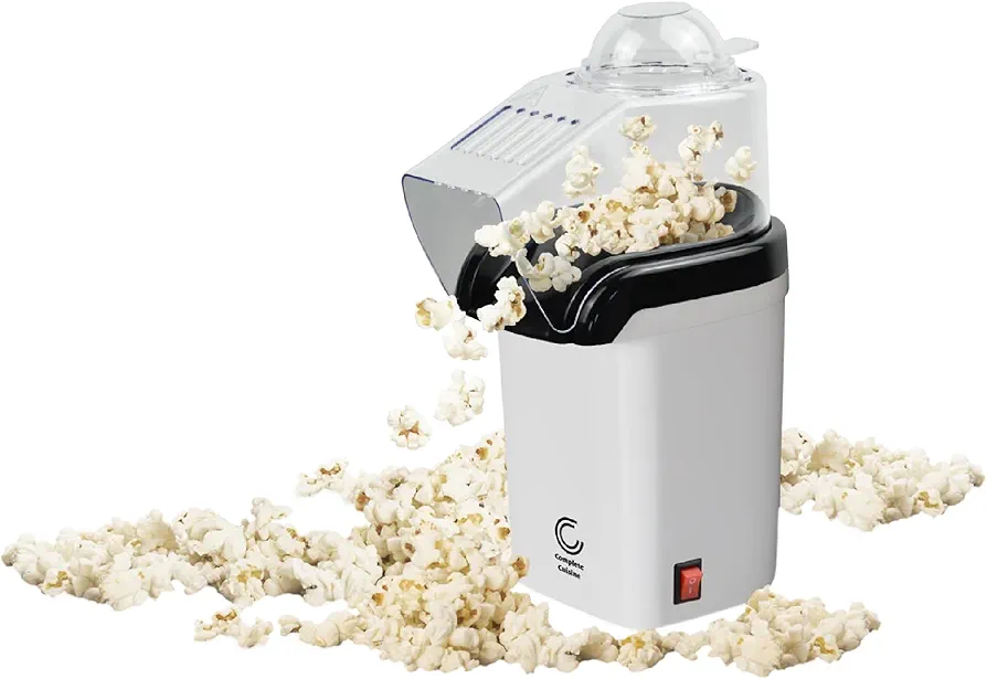 CC-PM1100 Popcorn Maker, Countertop Popcorn Machine, Hot-Air Popcorn Popper, White