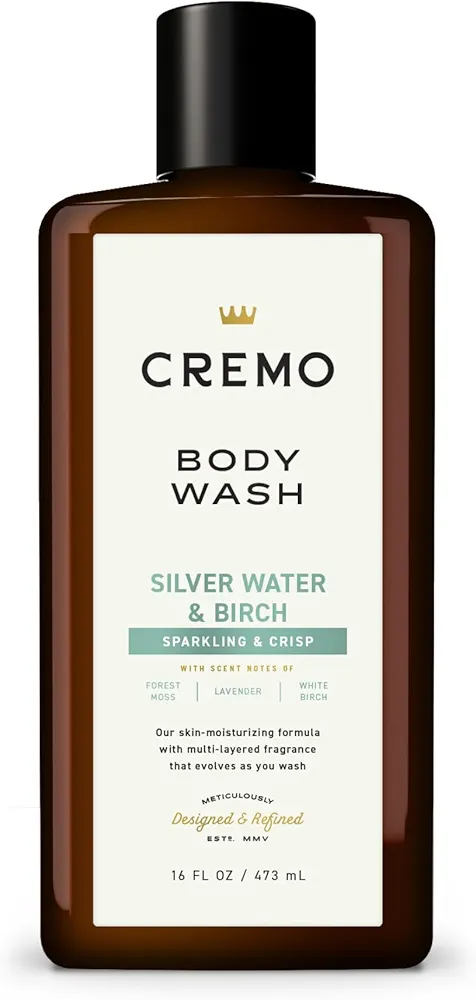 Cremo Body Wash Men, A Revitalizing Combination of Glacier-Fed Streams and White Birch, 16 Fl Oz