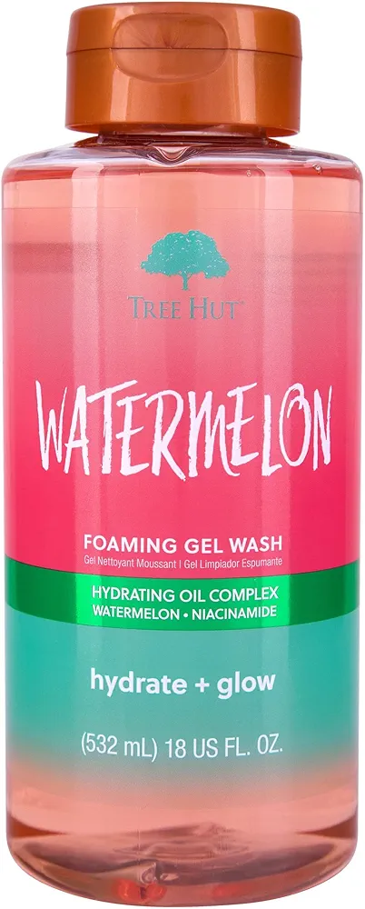 Tree Hut Watermelon Nourishing, Moisturizing & Hydrating Foaming Gel Wash, 18 oz.