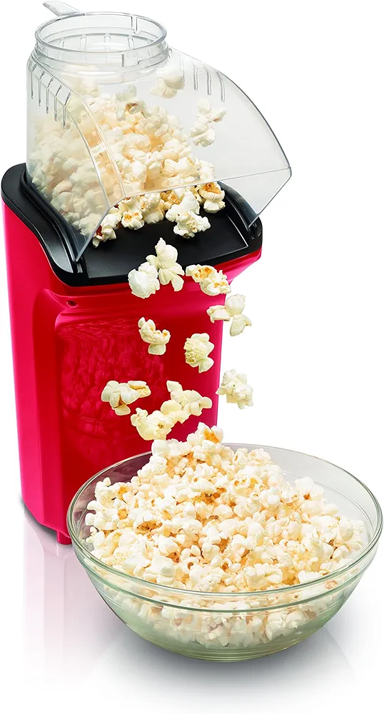 Hamilton Beach Electric Hot Air Popcorn Popper, Healthy Snack, Makes up to 18 Cups, Red (73400)