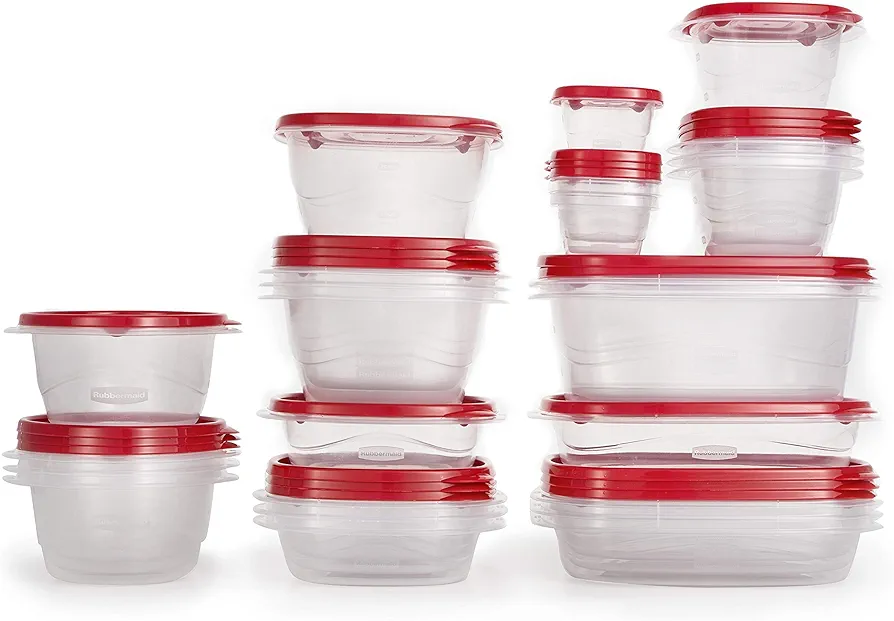 Rubbermaid TakeAlongs Food Storage Containers, Set of 26, Clear