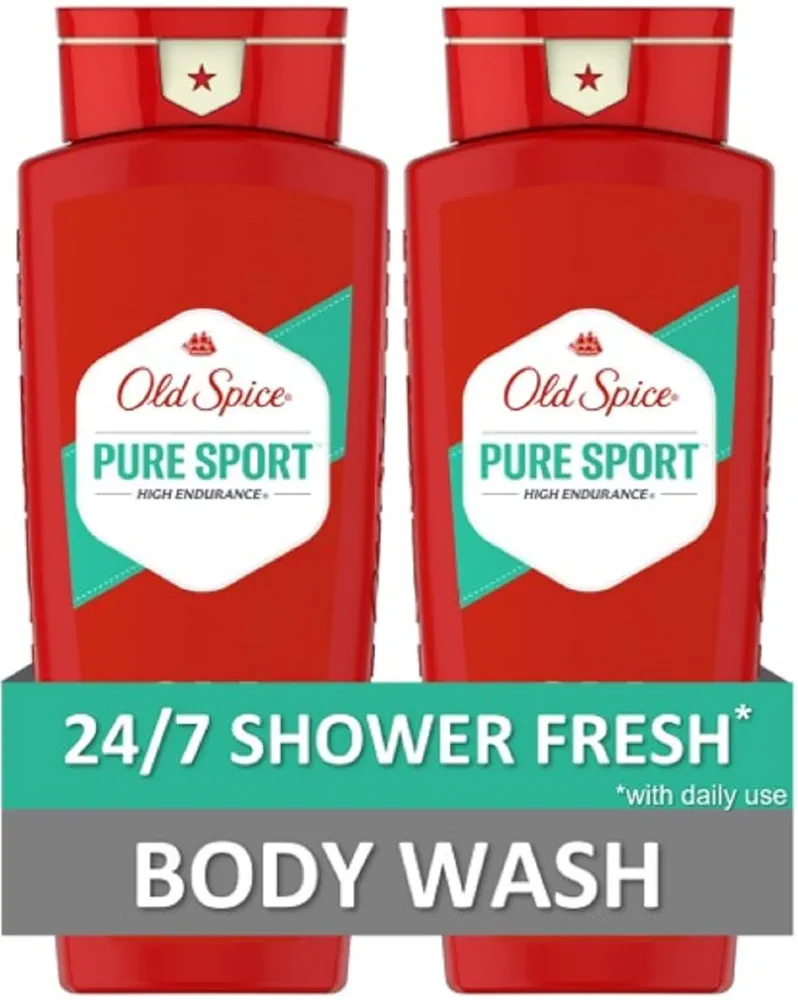 Old Spice High Endurance Body Wash for Men, Pure Sport Scent, 24 fl oz (Pack of 2)