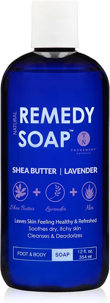 Truremedy Naturals Lavender Shea Butter Body Wash for Women - Aloe Lavender Body Wash with Shea Butter - Soothing Soap for Dry Skin - Hydrating Natural Body Wash with Essential Oils - 16 oz