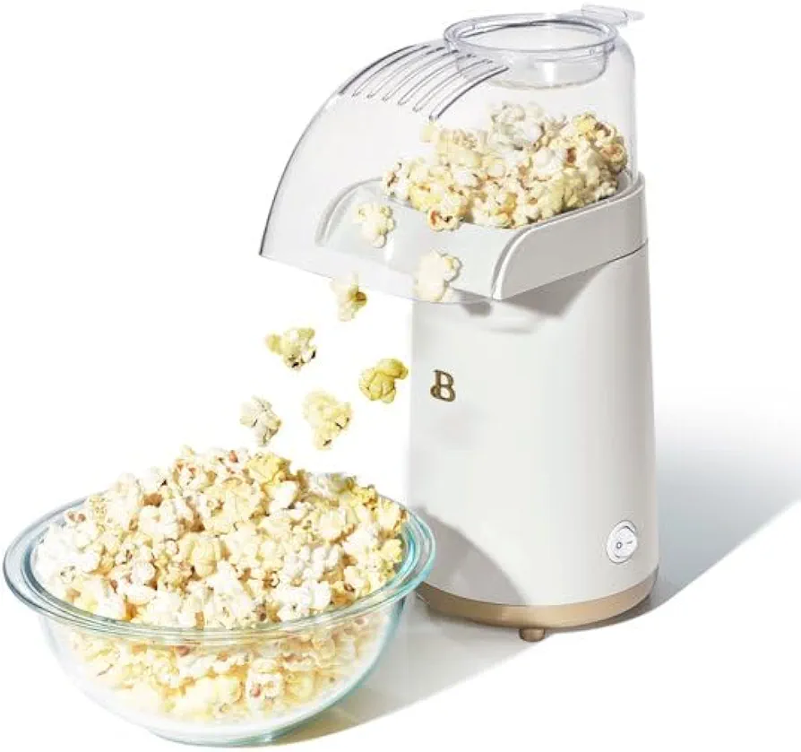 Beautiful 16 Cup Hot Air Electric Popcorn Maker, White Icing by Drew Barrymore