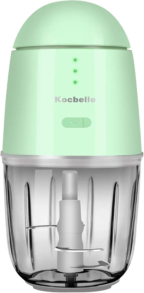 Food Processor - Cordless Mini Food Processor & Portable Small Food Chopper for Vegetables Fruit Salad Onion Garlic,Kitchen,1.3Cup 10 0z,150 Watts,Glass Container Dishwasher Safe (Green)