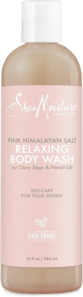 SheaMoisture Relaxing Body Wash All Skin Types Cruelty Free Skin Care Made with Fair Trade Shea Butter, Pink Himalayan Salt, Sage, 13 Ounce