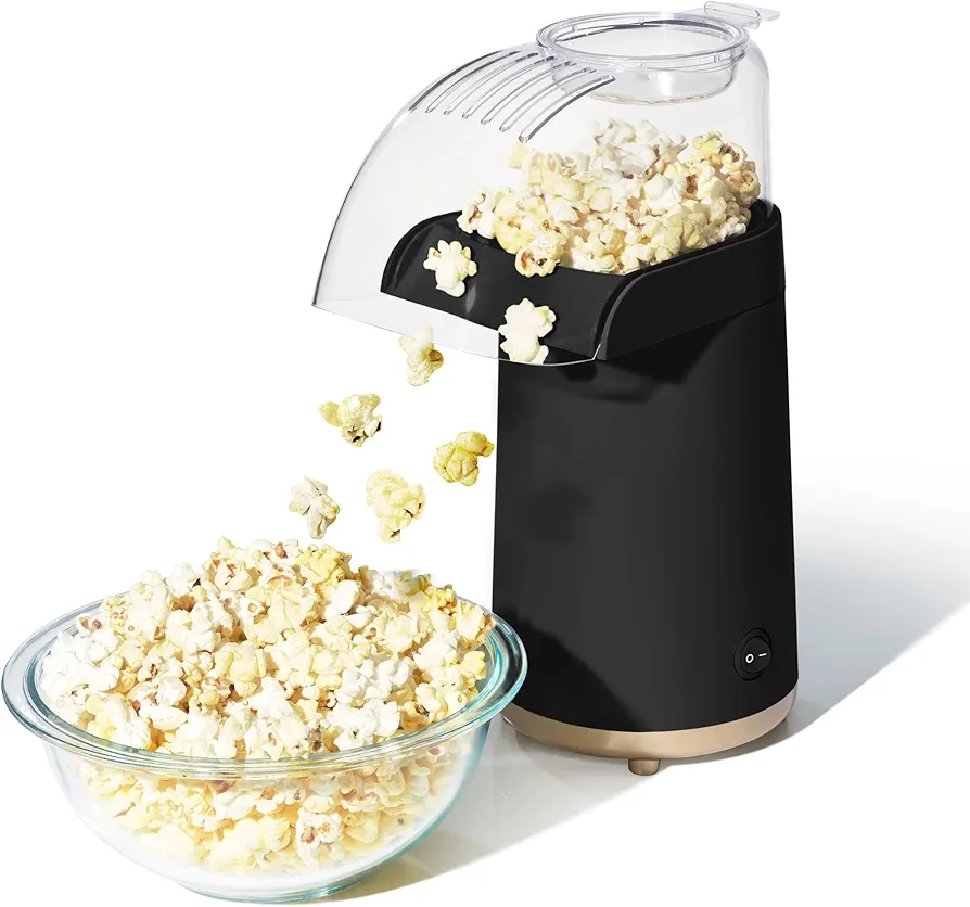 16 CUP HOT AIR ELECTRIC POPCORN MAKER, WHITE ICING BY DREW BARRYMORE (Color : Black Sesame)