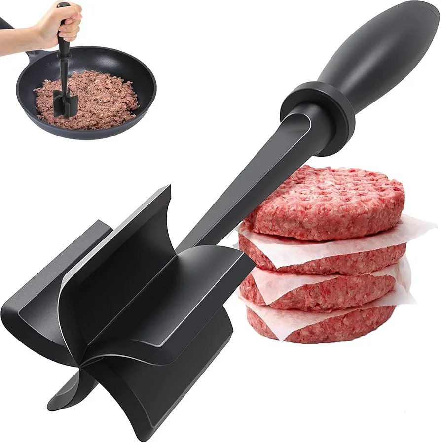 Meat Chopper for Hamburger, Premium Heat Resistant Masher and Smasher for Ground Beef, Ground Turkey and More, Safe For Non-Stick Cookware