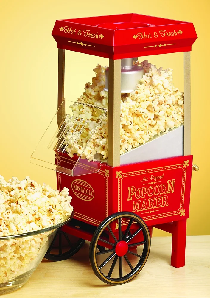 na, Red Nostalgia OFP801 Vintage Collection 12-Cup Hot Air Popcorn Maker, 1