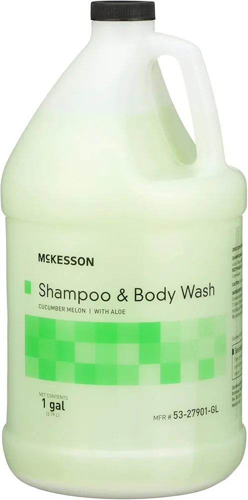 McKesson Body Wash and Shampoo with Aloe, 1 Gallon, Cucumber Melon