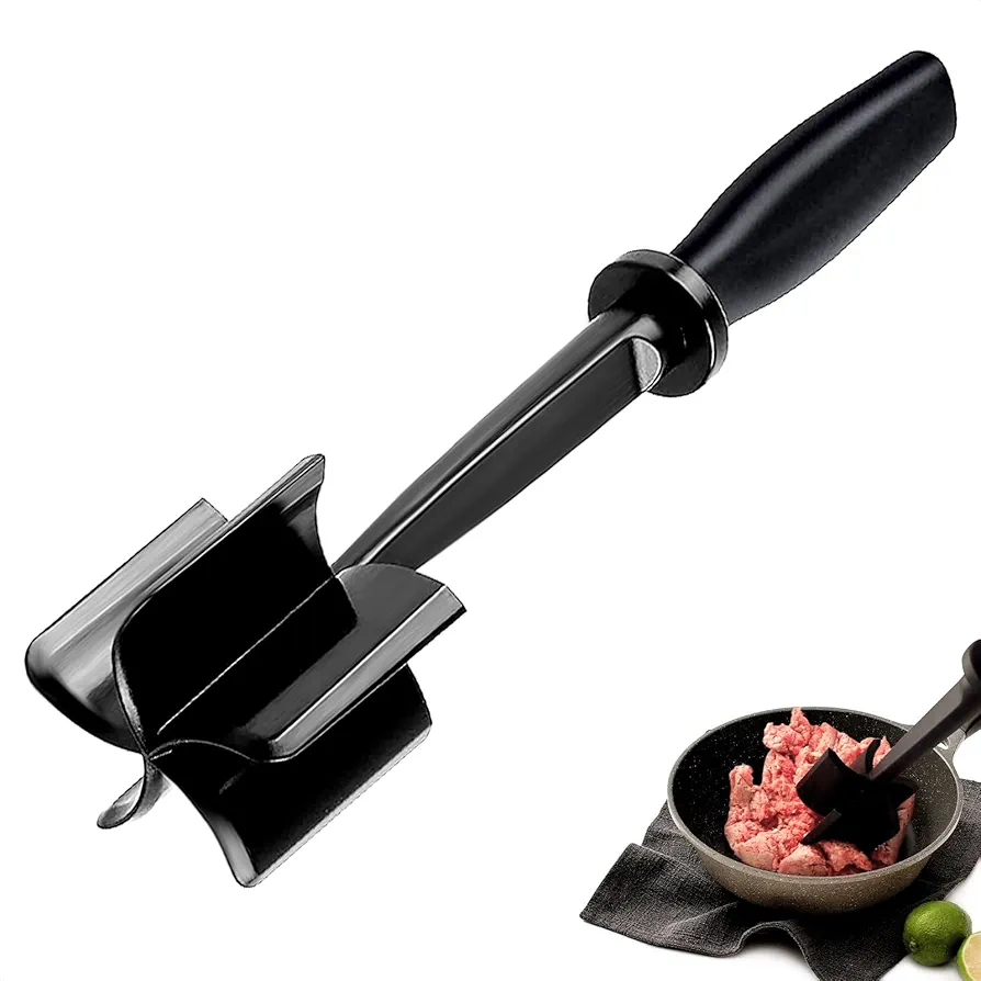 Meat Chopper for Ground Beef - Heat Resistant Ground Beef Smasher for Hamburger Meat Nylon Hamburger Chopper Utensil - Ground Meat Chopper and Meat Masher Tool - Ground Beef Chopper Tool Potato Masher