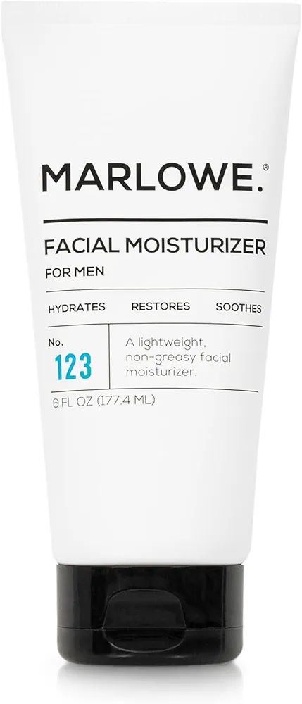 MARLOWE. No. 123 Men's Facial Moisturizer 6 oz, Lightweight Daily Face Lotion for Men, Includes Natural Extracts to Hydrate, Soothe & Restore, Light Aloe Citron Scent