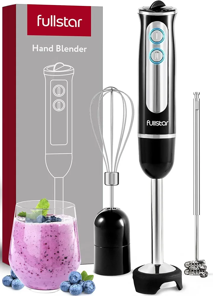 Immersion Blender Set, Hand Blender Electric, Immersion Blender Handheld, 9-Speed, 500W Handheld Blender - Hand Blenders Immersion, Hand Mixer Electric Blenders, Smoothie Blender (3-in-1, Black)