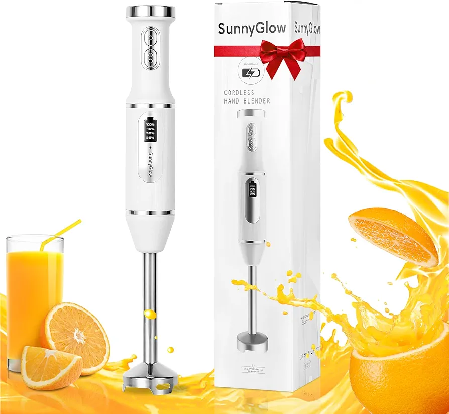 Cordless Hand Blender: Rechargeable Cordless Immersion Blender Handheld, Powerful Detachable Easy Control Grip Stick Mixer Milkshakes | Smoothies | Soup| Puree | Baby Food