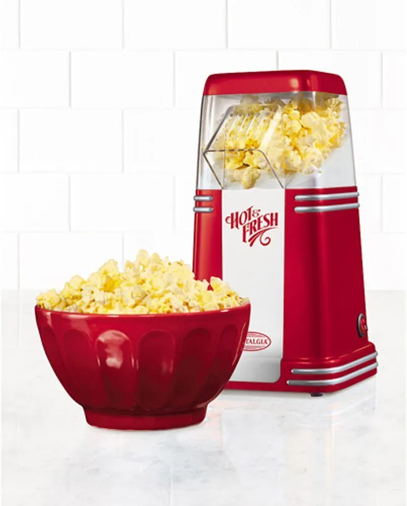 Hot Air Popcorn Maker, Nostalgia '50s-Style, Table-Top, Red