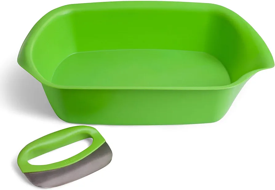 Salad Chopper Set with Mezzaluna Knife and Chopping Tray by messless … (Chopping Set (Knife + Tray))