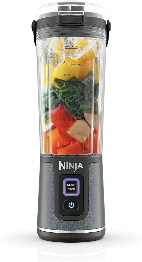 Ninja Blast Portable Blender, Cordless, 18oz. Vessel, Personal Blender for Shakes & Smoothies, BPA Free, Leakproof Lid & Sip Spout, USB-C Rechargeable, Dishwasher Safe Parts, Black Glitter, BC152JB