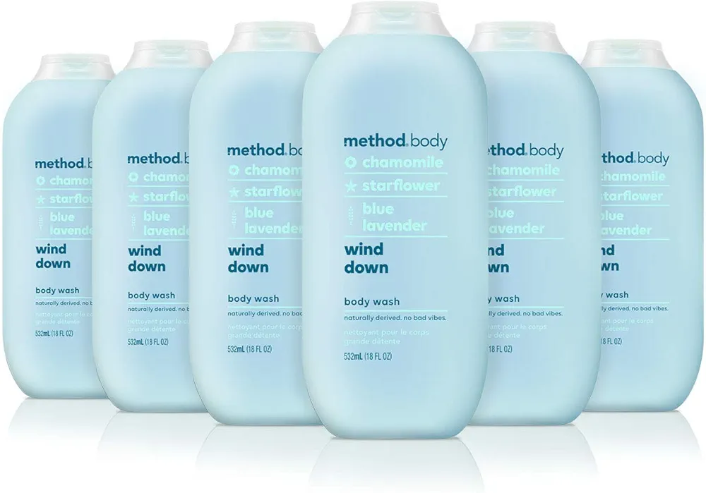 Method Body Wash, Wind Down, 18 oz, 6 pack, Packaging May Vary