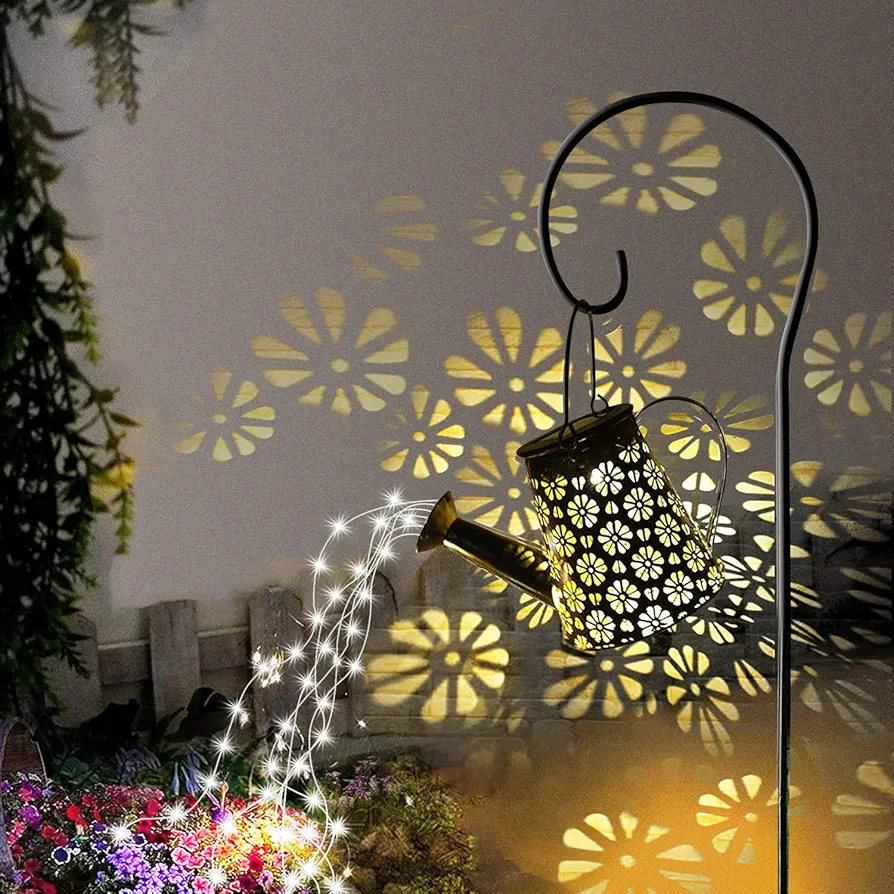 Solar Watering Can with Lights Outdoor,Hanging Solar Lantern,Metal Waterproof Garden Lights Decorations Gift for Table Patio Yards Pathway Party, Yard Decorations Outdoor