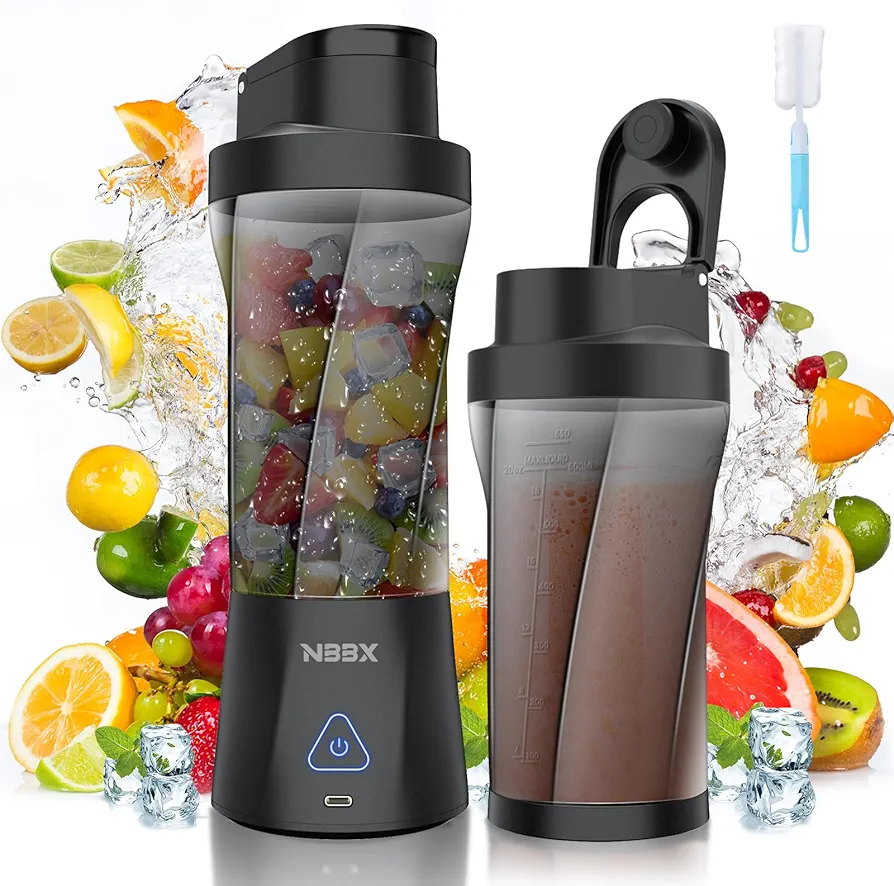 Portable Blender, 360W, Cordless, 22oz, Personal Blender for Smoothies and Shakes, Mini Blender Bottle with 6000mah Battery, BPA Free, 22000rpm Small Travel Blender Cup for Home, Kitchen, Gym