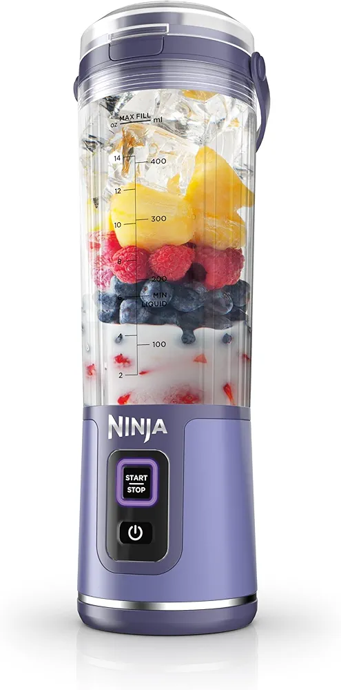 Ninja Blast Portable Blender, Cordless, 18oz. Vessel, Personal Blender for Shakes & Smoothies, BPA Free, Leakproof Lid & Sip Spout, USB-C Rechargeable, Dishwasher Safe Parts, Galaxy Purple, BC151GP