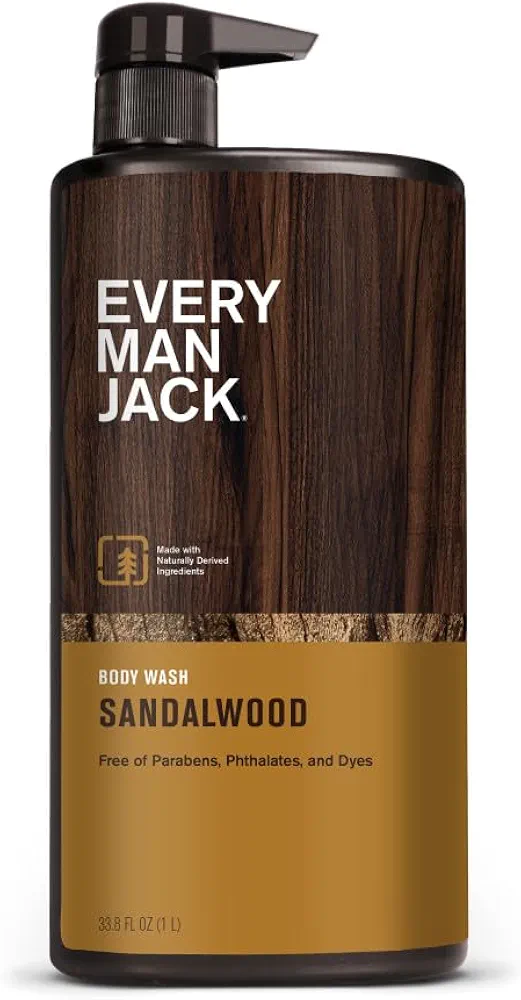 Every Man Jack Body Wash, Sandalwood 33.8-ounce Moisturizing