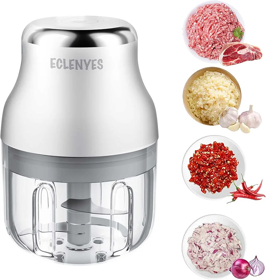 Vegetable Chopper, Electric Garlic Chopper, USB Rechargeable Mini Chopper, Powerful Small Food Processor, Blender to Vegetable, Wireless Food Chopper for Ginger, Chili, Fruit, Meat, etc（250ML）