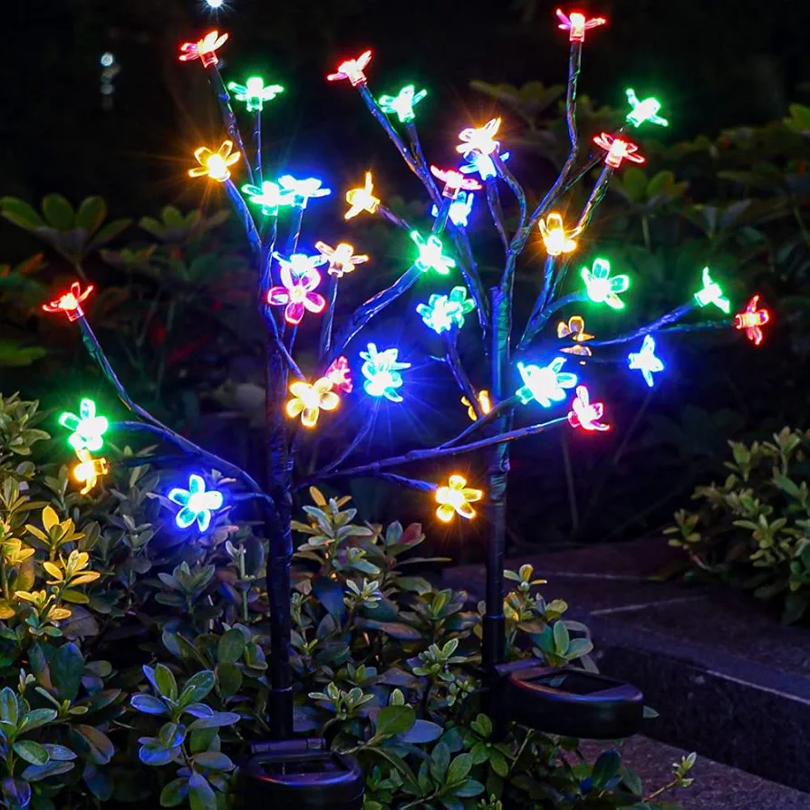 Solar Flowers Lights Garden Decor, Solar Garden Lights Outdoor Decorative,2Pack 40LED Solar Lights Outdoor Garden Waterproof for Outside Yard,Lawn,Patio,Pathway Decorations Gardening Gifts