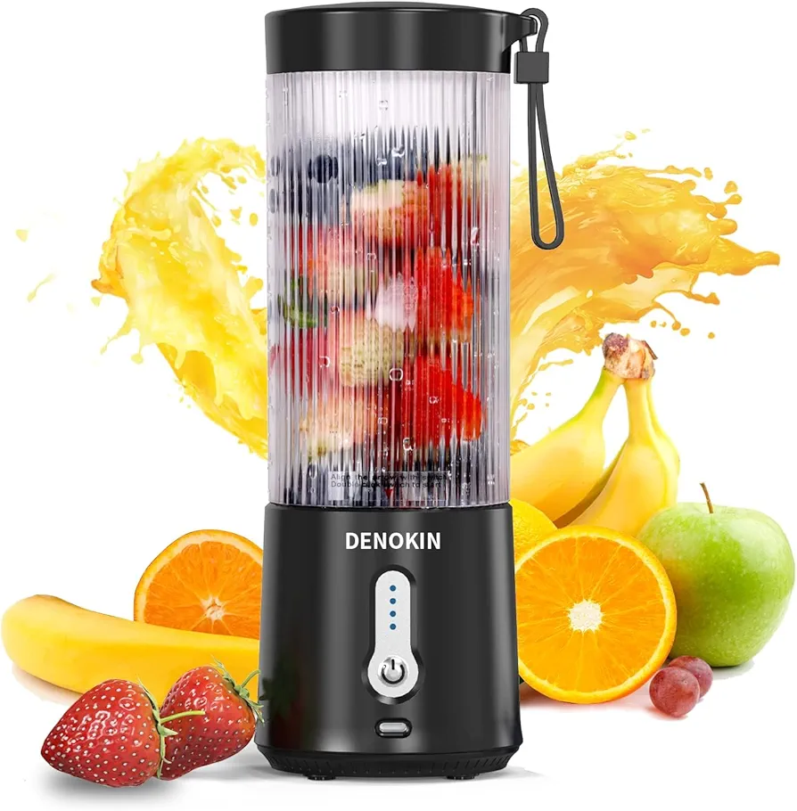 Portable Blender, Personal Size Blender for Smoothies and Shakes,USB Rechargeable Mini Blender Fresh Juicer Cup with Stronger Motor Household Fruit Mixer for Kitchen,Home,Travel