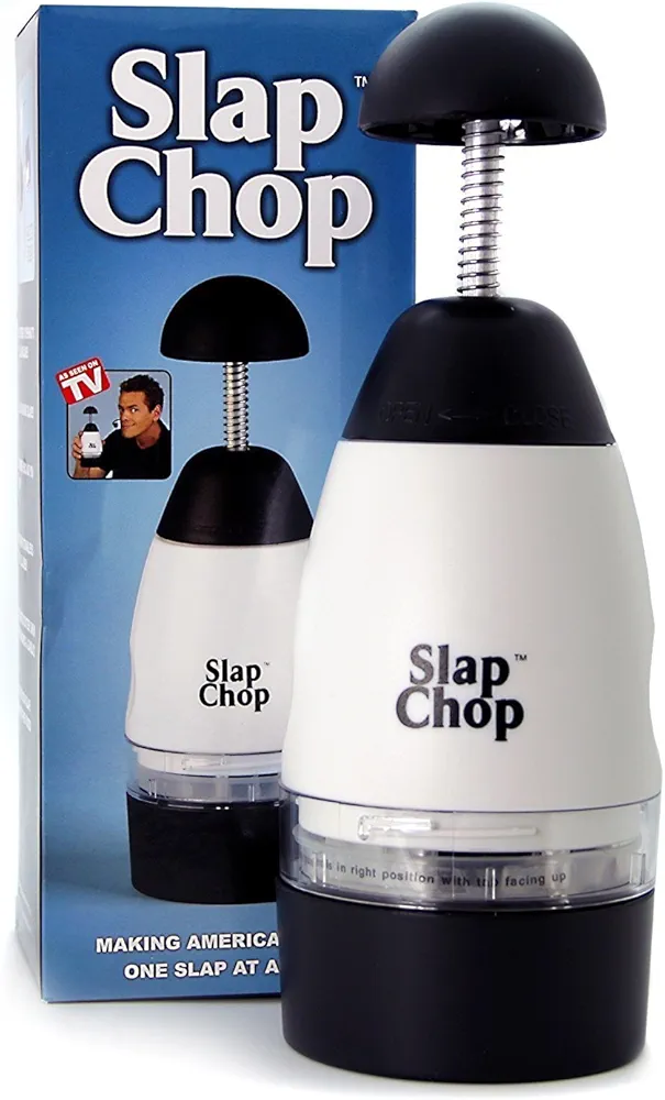 Original Slap Chop Slicer Chopper with Stainless Steel Blades & Butterfly Opening for Easy Cleaning - Vegetable Chopper Gadget - Mini Chopper for Salads - Kitchen Accessory