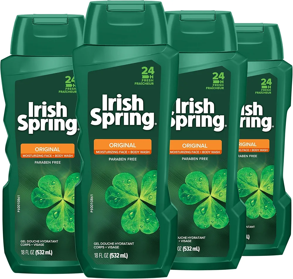 Irish Spring Original Body Wash for Men - 18 Fl Oz (Pack of 4)