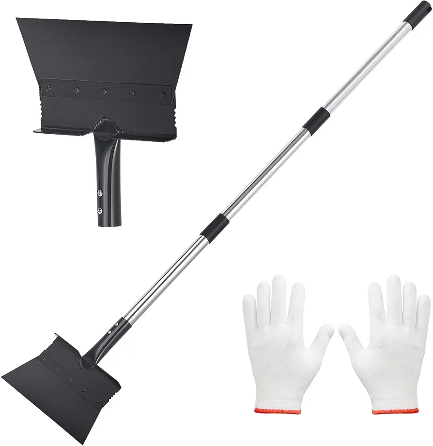 Pelle Jardinage, Bêche de Jardin Snow Shovel, Pointue, Bêche pour Sol Dur et Pierreux, Outillage de Jardin, Pelle de Nettoyage Multifonctionnelle, Dispositif de Désherbage,Longueur : 135 cm